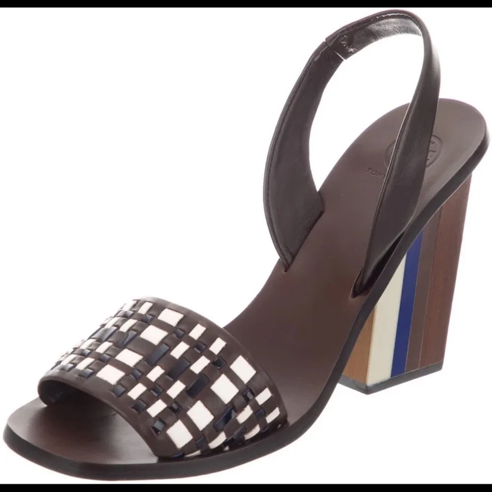EUC Tory Burch block heel Slingback sandals, size 7.5